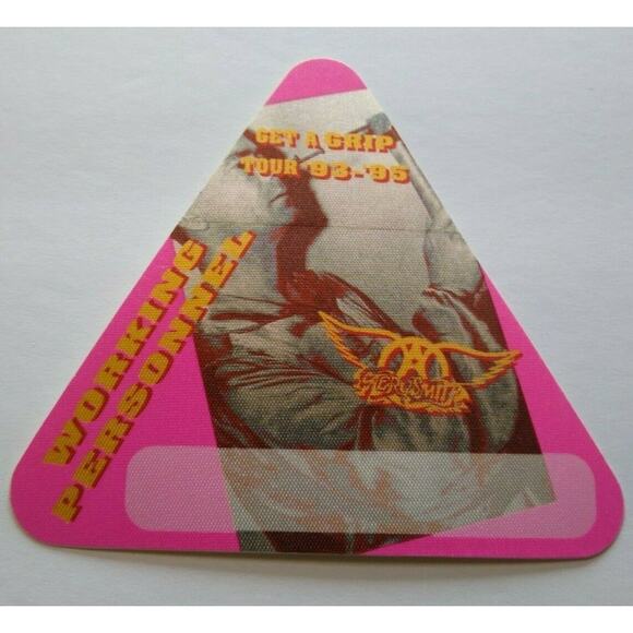 Aerosmith Backstage Pass Original Get A Grip 93-95 Tour Hard Rock Music Pink - Picture 1 of 4